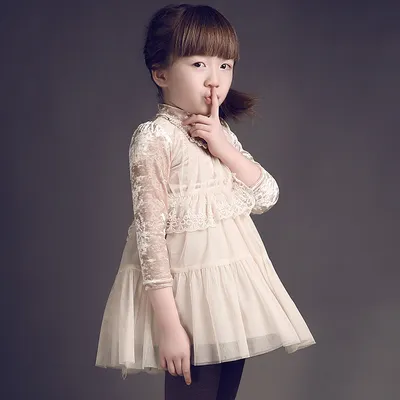 Velvet Layered Flower Girls Dress for Winter