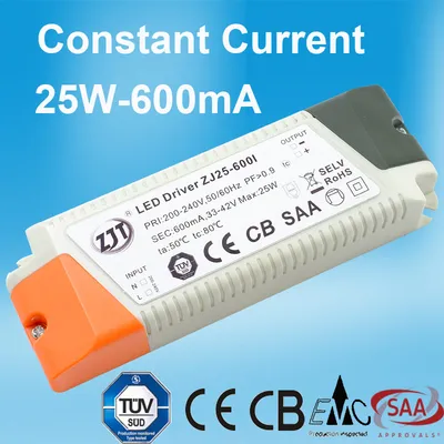 25W/600mA Constant Current LED Driver with TUV/Ce/CB/EMC/SAA Certificate