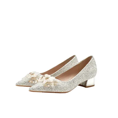 Fa-A165 French Bridal Coarse Heel Bridesmaid Shoes for Banquet Comfortable Women's Singles Shoes