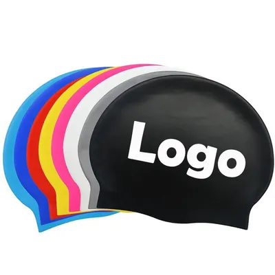 OEM Custom Logo Printed Suitable Seamless Hat Silicone Swim Cap