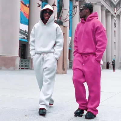Custom Plain Football Sportswear Sweatsuit Sweatpants Hoodie Sports Suits Set Tracksuit Men