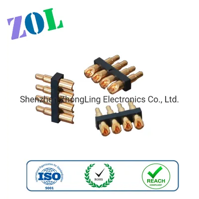 2.54 Pitch 4 Pins Solder Type Pogo Pin H8.54mm