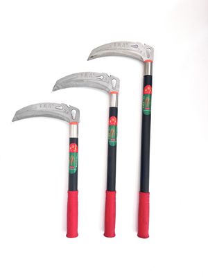 Outdoor Camping Sickle Tool High Manganese Steel Mowing Wheat Cutting Corn Long-Handled Agricultural Garden Harvesting Sickle