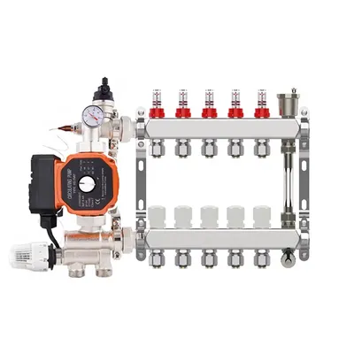 230V Thermostatic Pump Manifold Kit with Flow Meter/Return Ball Valve/Exhaust Valve, φ16mm and * φ20mm Adapters DN25