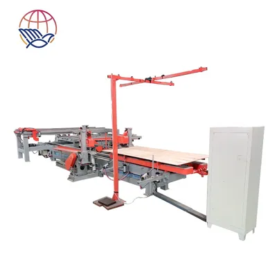 Auto Plywood Double Edge Trimming Saw Machine with Stacker