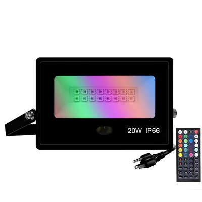 25W RGB LED Flood Light Outdoor DIY Color IR Remote Controller Floodlights Waterproof Timing Dimmable