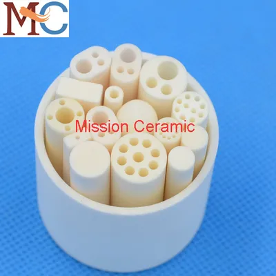 2 Holes Customized Al2O3 Ceramic Bushing Alumina Ceramic Tube