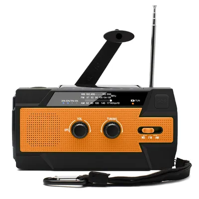 Emergency 4000mAh-Solar Hand Crank Portable Am/FM/Noaa Weather Radio with 1W Flashlight&Motion Sensor Reading Lamp Cell Phone Charger Sos for Home