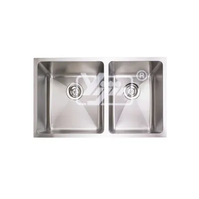Hand Made Stainless Steel T-304 Double Bowl Sink