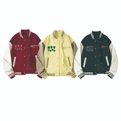Mens Fashion Varsity Causal Slim Fit Bomber Baseball Jacket