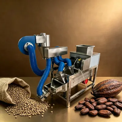 High Capacity Bean Processing Machinery High Efficiency Cocoa Bean Peeler
