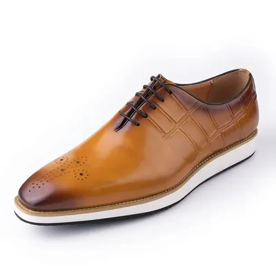 Good Price Men's Leather Handmade Shoes Comfortable Lace-up Dress Formal Shoes China