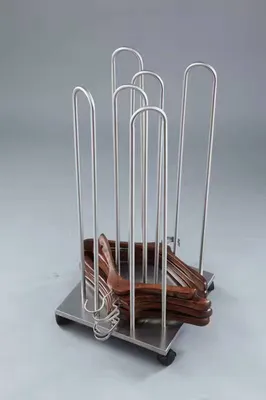 Movable Stainless Steel Collecting / Storage Cart for Clothing Hangers