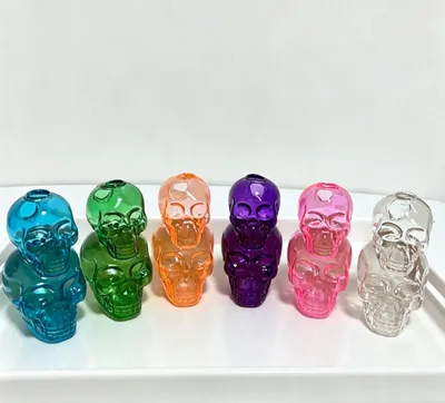 Mini Glass Water Pipe Smoking Pipe Double Skull Glass Oil Burner Pipe Factory Wholesale