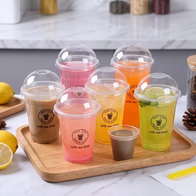 Custom Disposable Container BPA-Free Togo Takeaway Cold Coffee Bubble Tea Cup