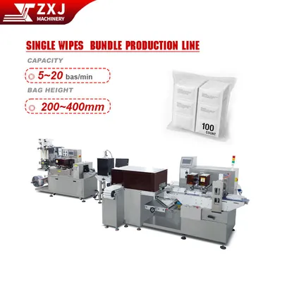 Single-Piece Wet Wipes Bundle Packaging Machine Full-Automatic Pillow Bag Wet Wipes Machine