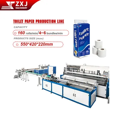 Toilet Paper Making Machine for Soft Tissue Rolls Auto Rewind & Emboss