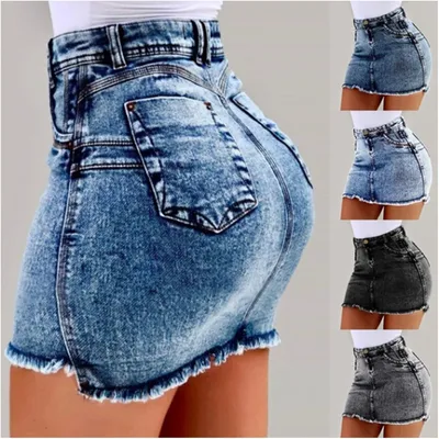 Hot Selling Cowboy Short Skirt Sexy Wrapped Hip Cowboy Short Skirt Women's Half Denim Skirt