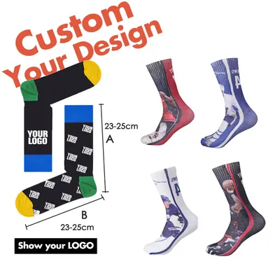 Tube Calcetines Embroidered Cotton Sport Athletic Socks