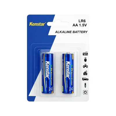 1.5V Lr6 AA Alkaline Battery 2PCS Card Blister Card OEM ODM Factory Supplier with CE Kc for Supermarket