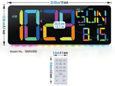 13 Inch Color Changing LED Wall Clock with Bottom Light