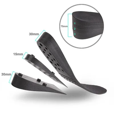 Elevator Insole Cushion Insert Height Increase Layer Adjustable Insole Adjustable Soft 3 Layers Height Increase Insoles