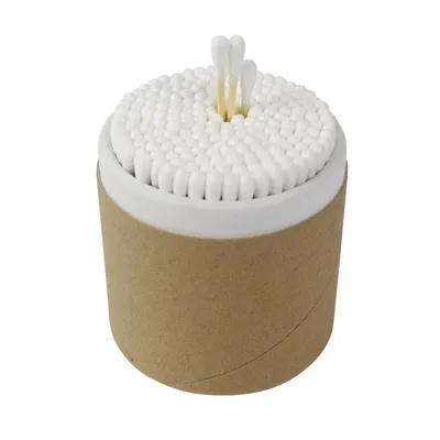 Premium Organic Cotton Buds 200PCS Paper Box Packed Bamboo Stick Ear Cleaning and Makeup Tool Cotton Swabs