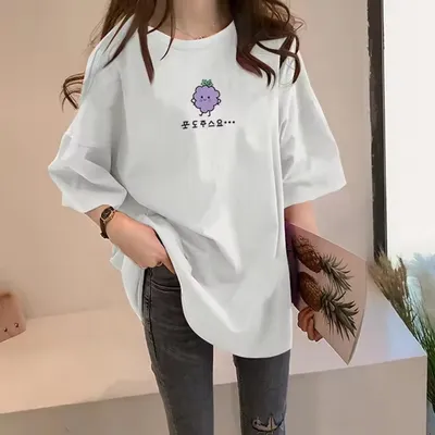Ladies' High-Quality Large-Size Fashionable Printed Loose Summer Casual T-Shirt
