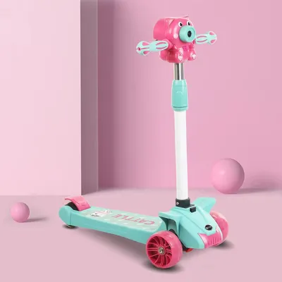 New Folding Scooter for Children Portable Bubble Machine Gliding Walker