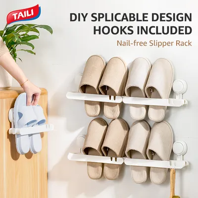 Multifunctional Bathroom Slippers Rack Folding Shoe Rack Slippers Holder Rack