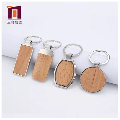 Porte Cles Key Holder Key Ring Engraving Blanks Wooden Keychain Wooden Keychain Custom Logo Wood Keychain