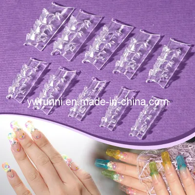 Clear Glass Glazes Nail Tips Extensions Designer Made in China