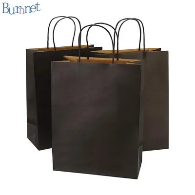 Reused Recyclable Disposable Kraft Packaging Paper Bag with Handle