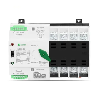 Dual Power Automatic Transfer Switch for Grid PV Systems 35mm DIN Rail ATS