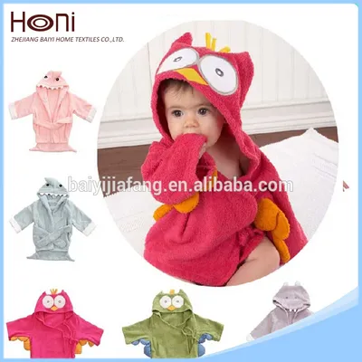 Cotton Fabric Cartoon Animal Baby Bathrobe