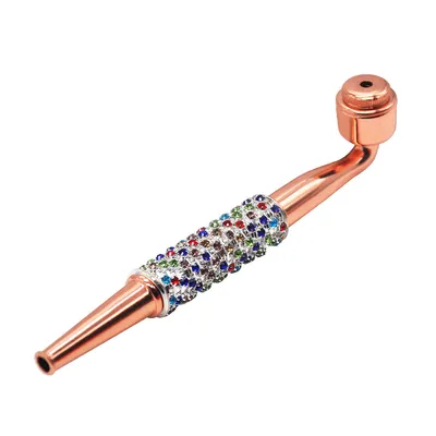 Crystal Zinc Alloy 145mm Metal Weed Smoking Pipe