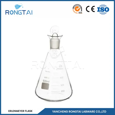 Rongtai 10 L Erlenmeyer Flask Factory Conical Flask 500ml China Narrow Neck Standard Ground Mouth Conical Flask