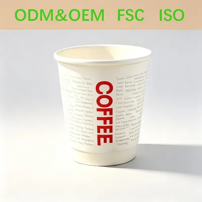Water-Based PLA PE Coating Double Wall Disposable Hot Beverage Coffee Tea Paper Cup