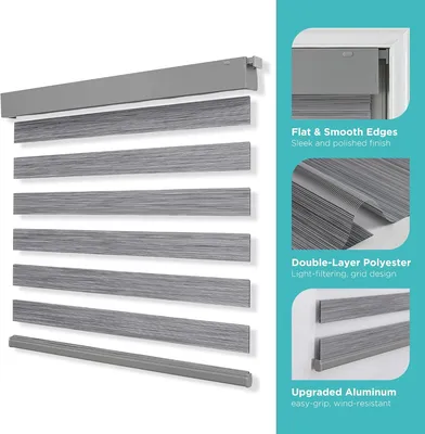 No Drill Not Zebra Blind, Manual Control for Indoor Blind Cordless Zebra Blinds