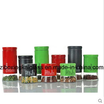 Glass Jar with Metal Casing