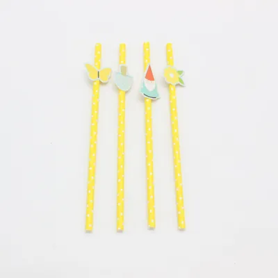 Eco-Friendly Butterfly Design Paper Straws for Event Decor