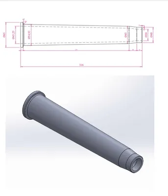 Rsic Burner Sleeve with 1650c Recrystallized Sic Ceramic for Industrial Ceramic Kiln