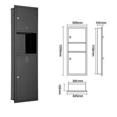 Bathroom Accessories Stainless Steel Wall-Mounted 2 in 1 Paper Towel Dispenser
