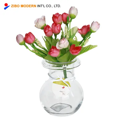 Wholesale Cheap Clear Small Table Glass Flower Vases Wedding