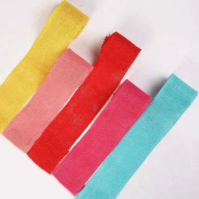 Natural Burlap Jute Rope Ribbon Roll Wired Ribbon Jute Ribbon Roll