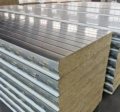 Chinese Factory Soundproof Oven Board Galvanized Sheet Rock Wool Sandwich Panel