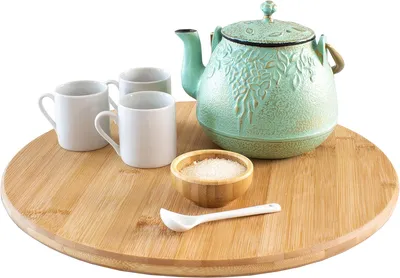 Bamboo Wood Organizer for Kitchen, Turntable for Cabinet, Countertop, Table or Pantry Tray