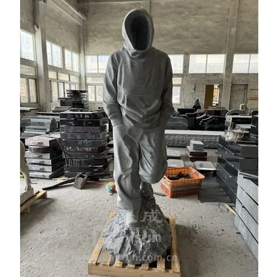 Granite Life Size Cool Boy Sports Suits Human Sculpture Statue