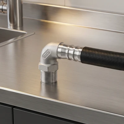 High-Quality Stainless Steel Elbow Nipple Fittings, Sizes 1/8" to 4"