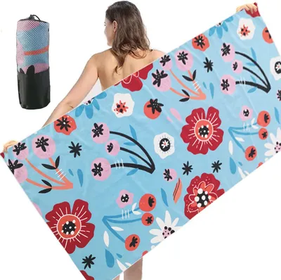 Custom Suede Microfiber Sublimation Quick Dry Sand Free Beach Towel